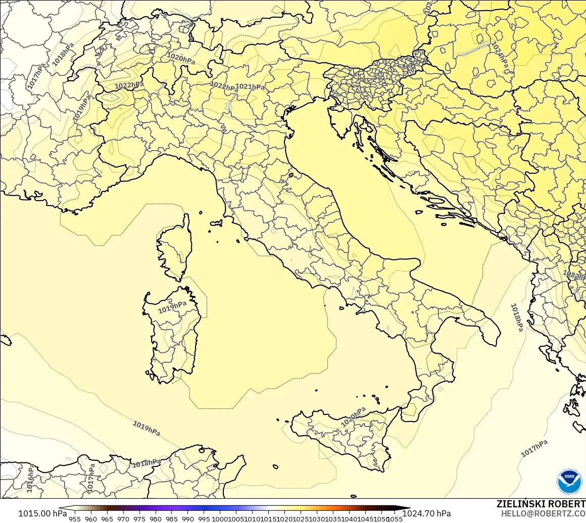 GFS model - Italy, Pressure