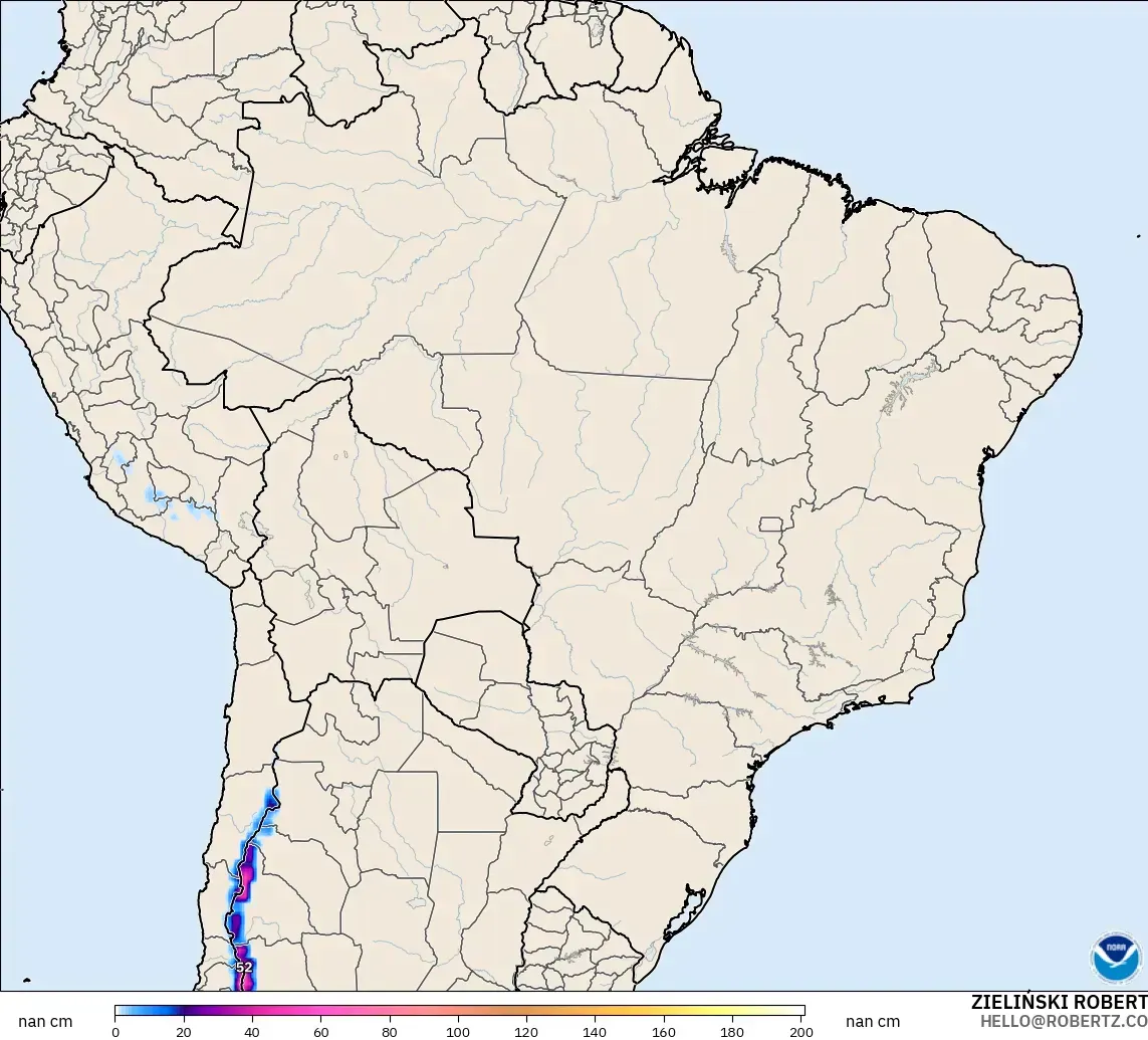 GFS model - Brazil, Snow Depth