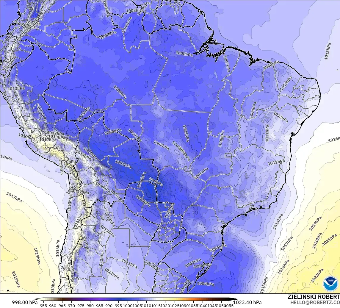 GFS model - Brazil, Pressure