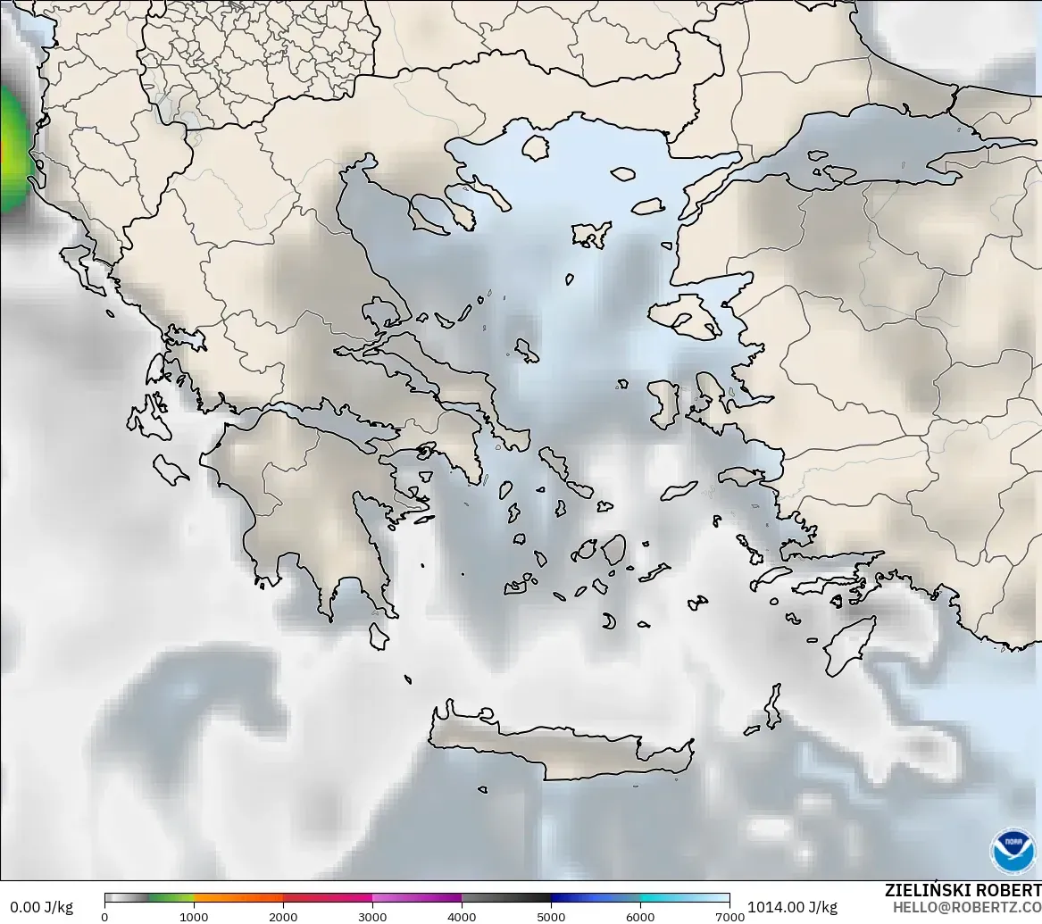 GFS model - Greece, CAPE