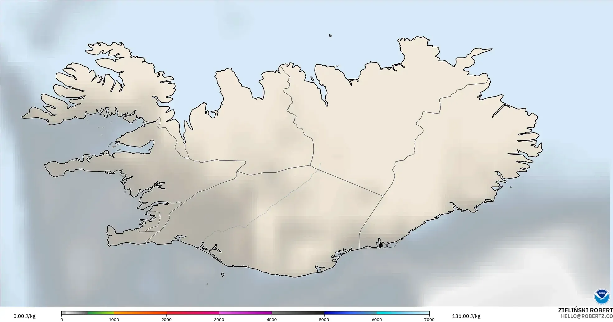 GFS model - Iceland, CAPE