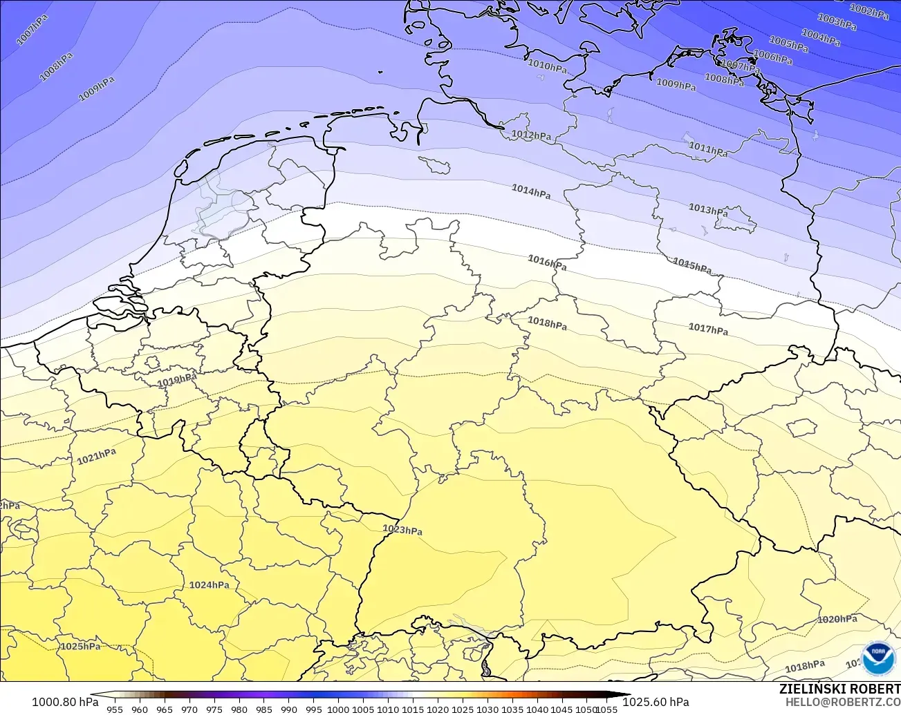 GFS model - Germany, Pressure