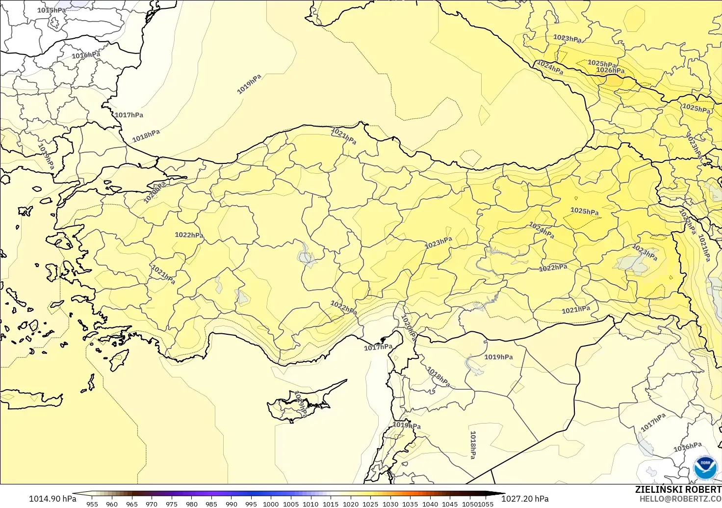 GFS model - Turkey, Pressure