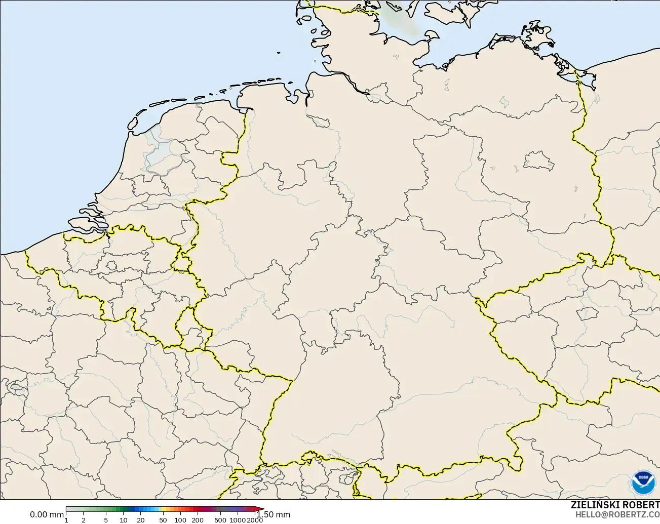 GFS model - Germany, Precipitation Accumulation