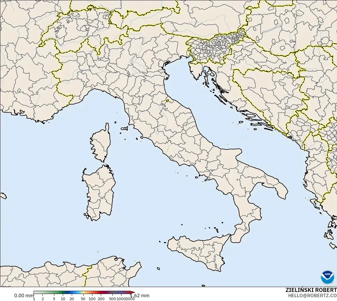 GFS model - Italy, Precipitation Accumulation