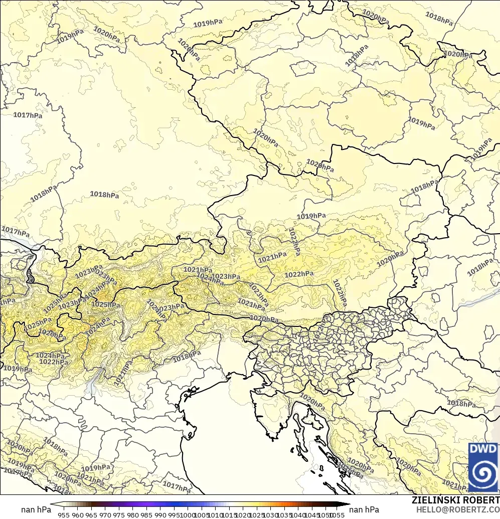 ICON Germany 2 km model - Austria, Pressure