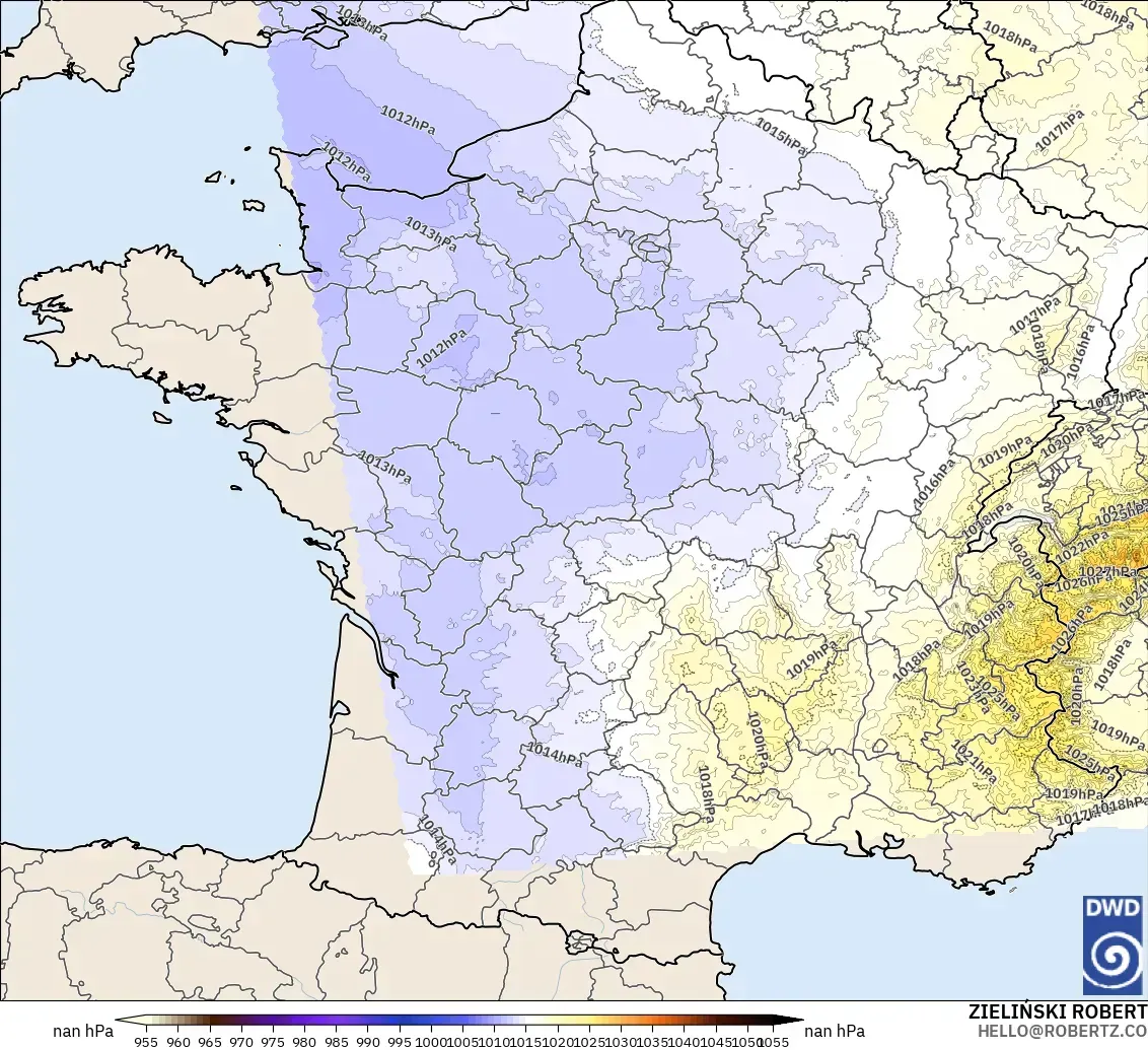 ICON Germany 2 km model - France, Pressure