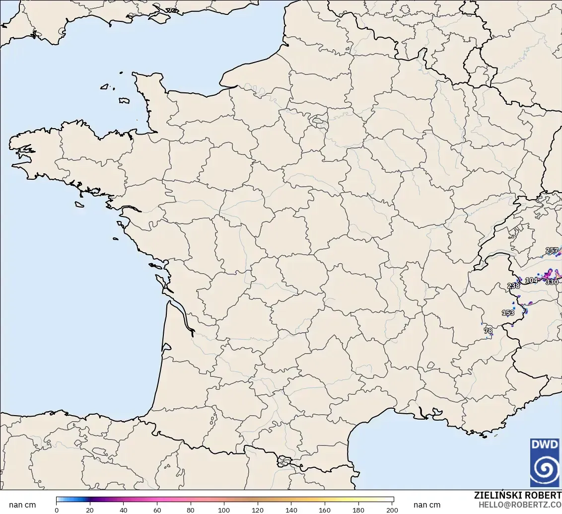 ICON Germany 2 km model - France, Snow Depth