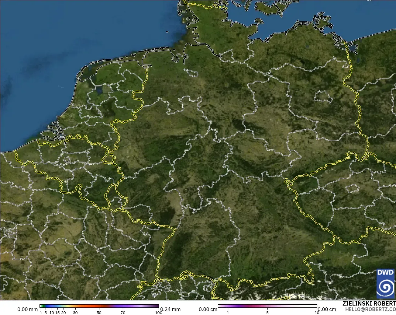 ICON Germany 2 km model - Germany, Precipitation, Clouds, and Pressure