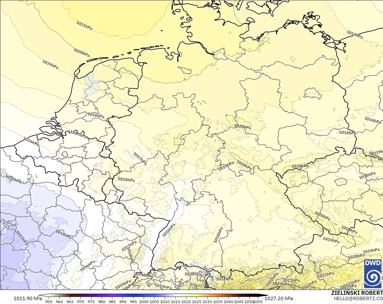 ICON Germany 2 km model - Germany, Pressure