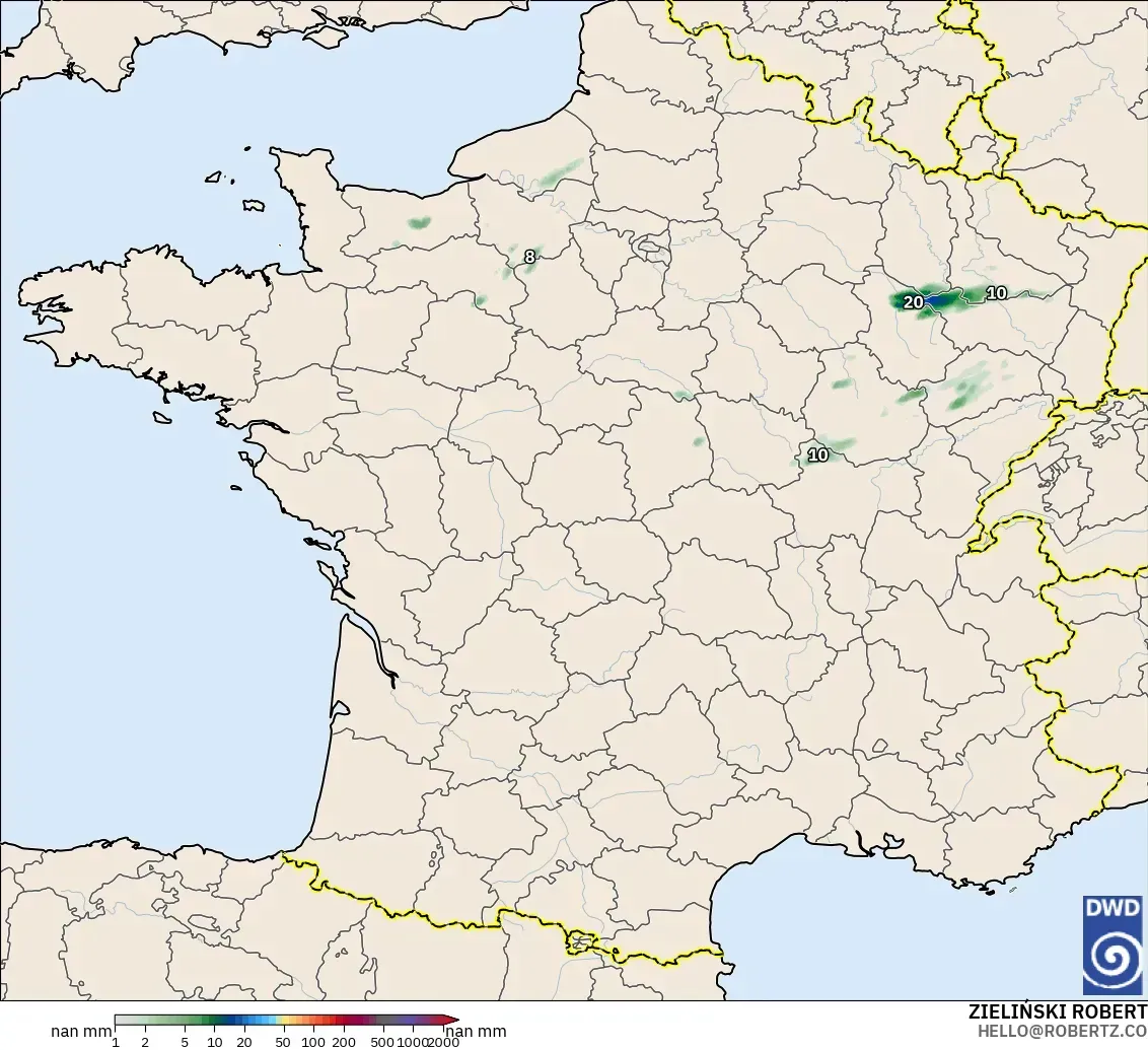 ICON Germany 2 km model - France, Precipitation Accumulation