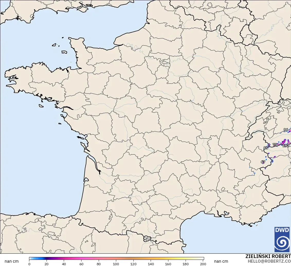ICON Germany 2 km model - France, Snow Depth