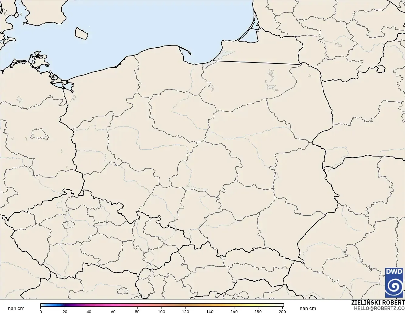 ICON Germany 2 km model - Poland, Snow Depth