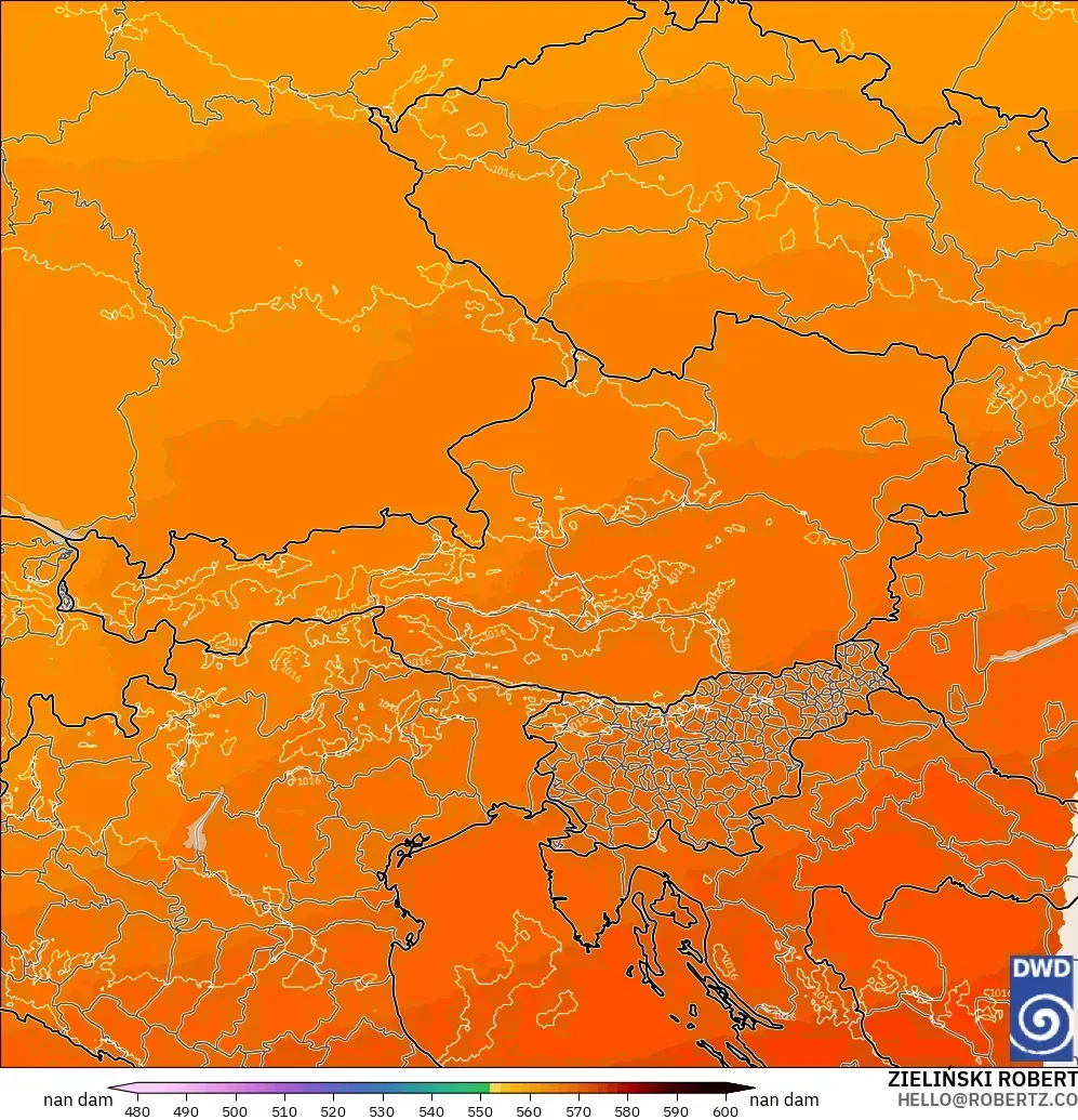 ICON Germany 2 km model - Austria, Geopotential height at 500hPa