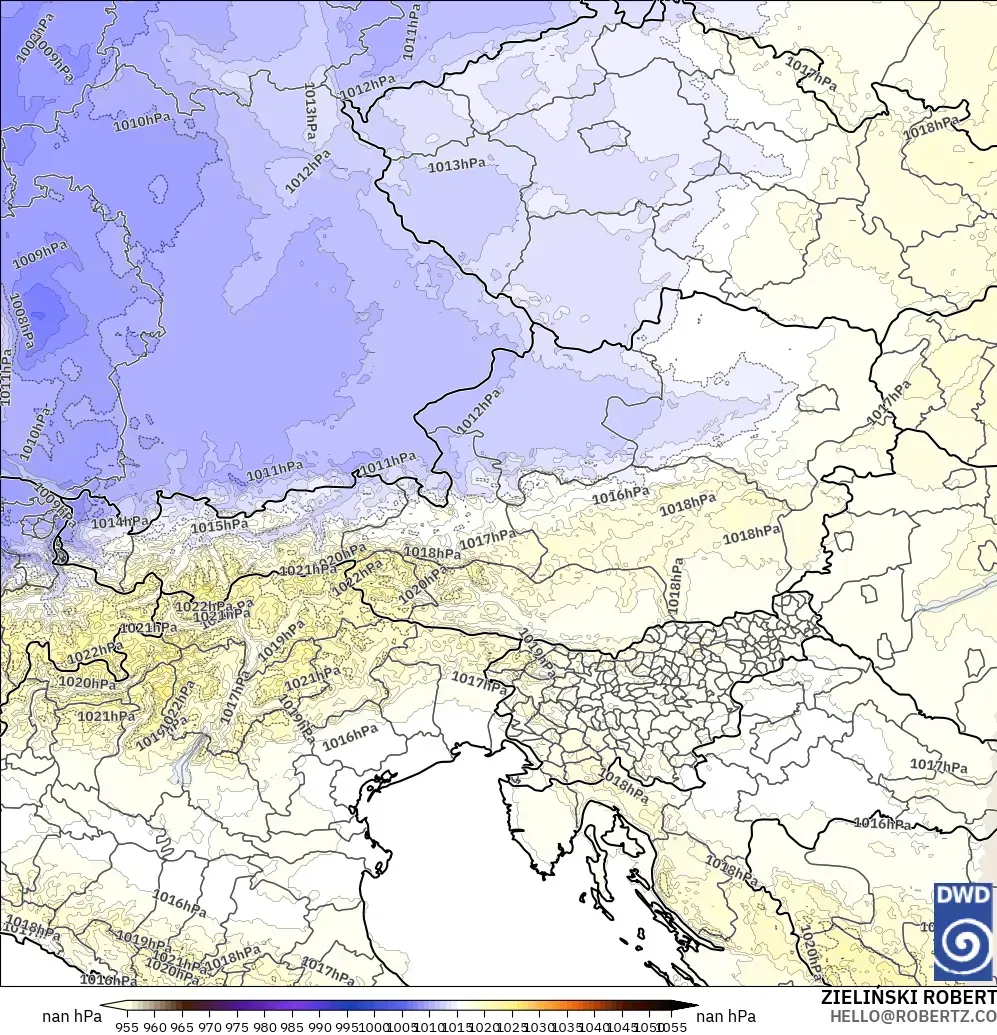 ICON Germany 2 km model - Austria, Pressure
