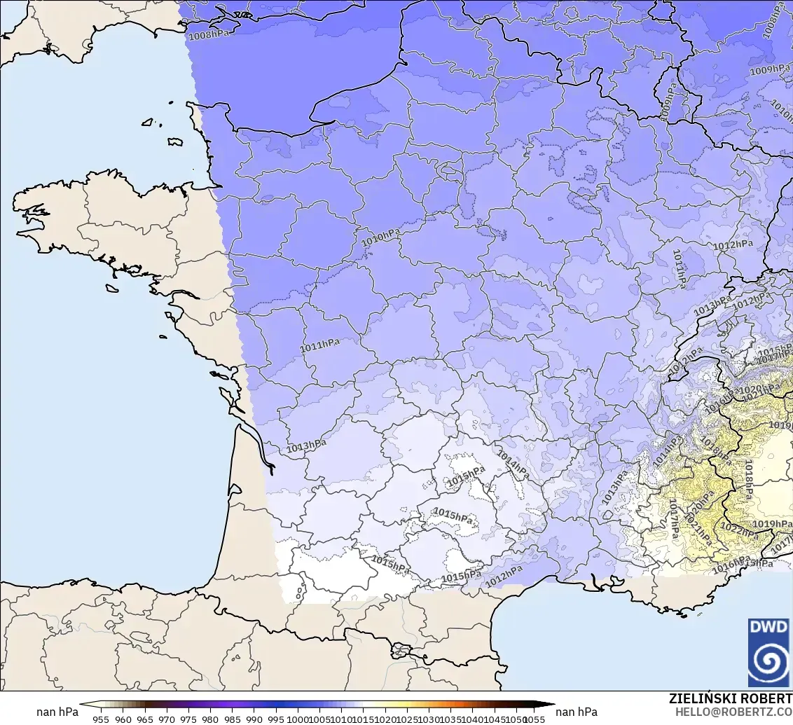 ICON Germany 2 km model - France, Pressure