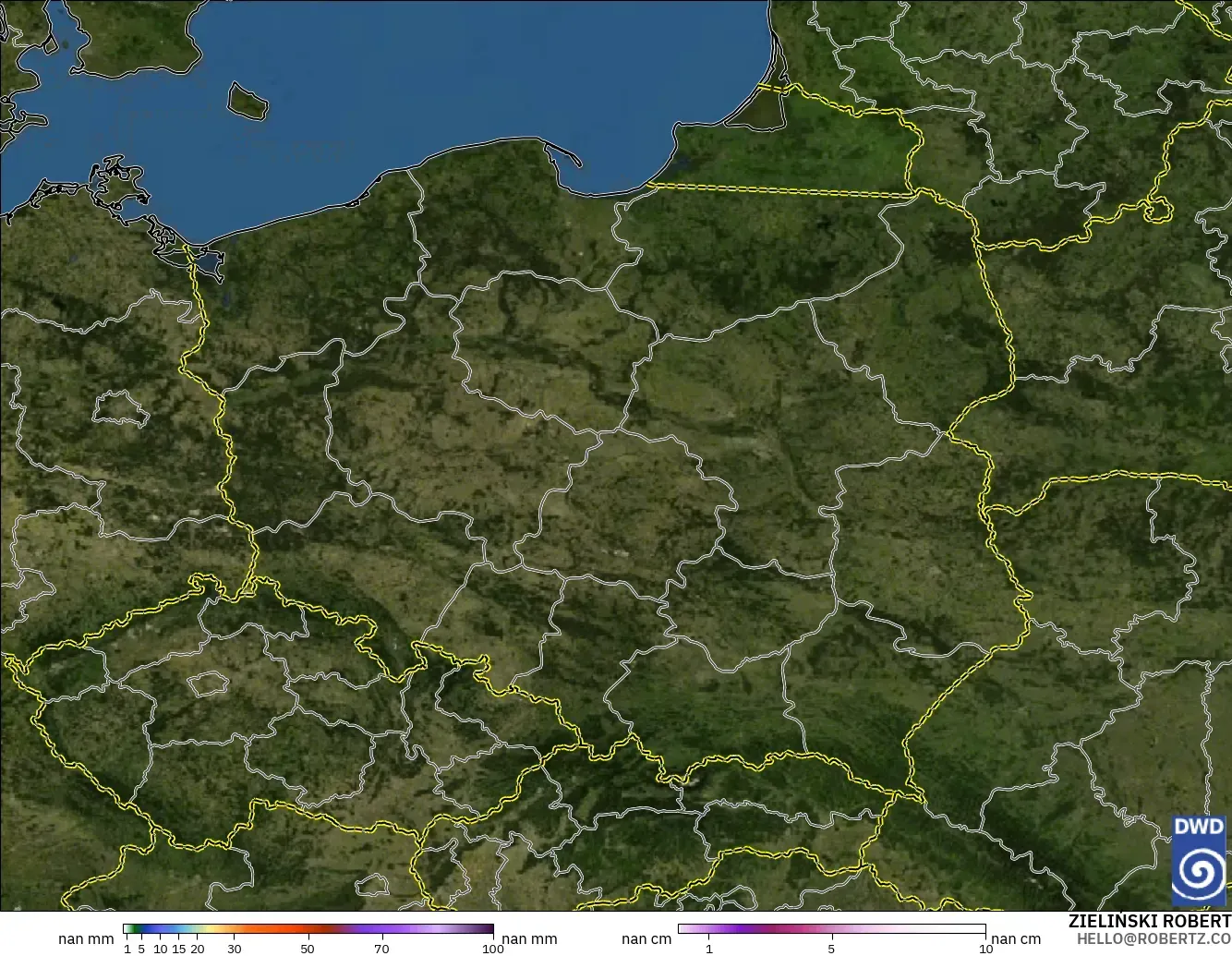 ICON Germany 2 km model - Poland, Precipitation, Clouds, and Pressure