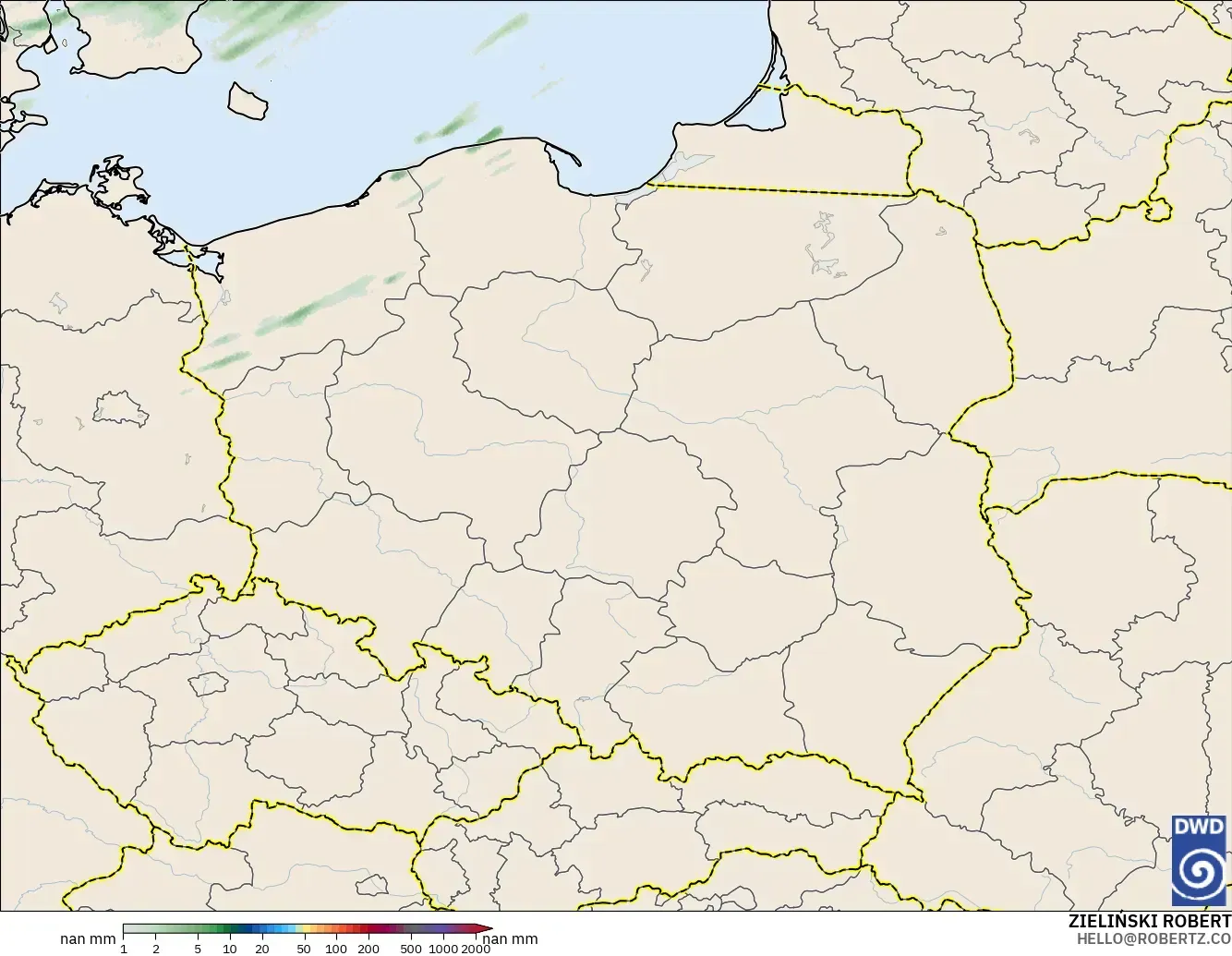 ICON Germany 2 km model - Poland, Precipitation Accumulation