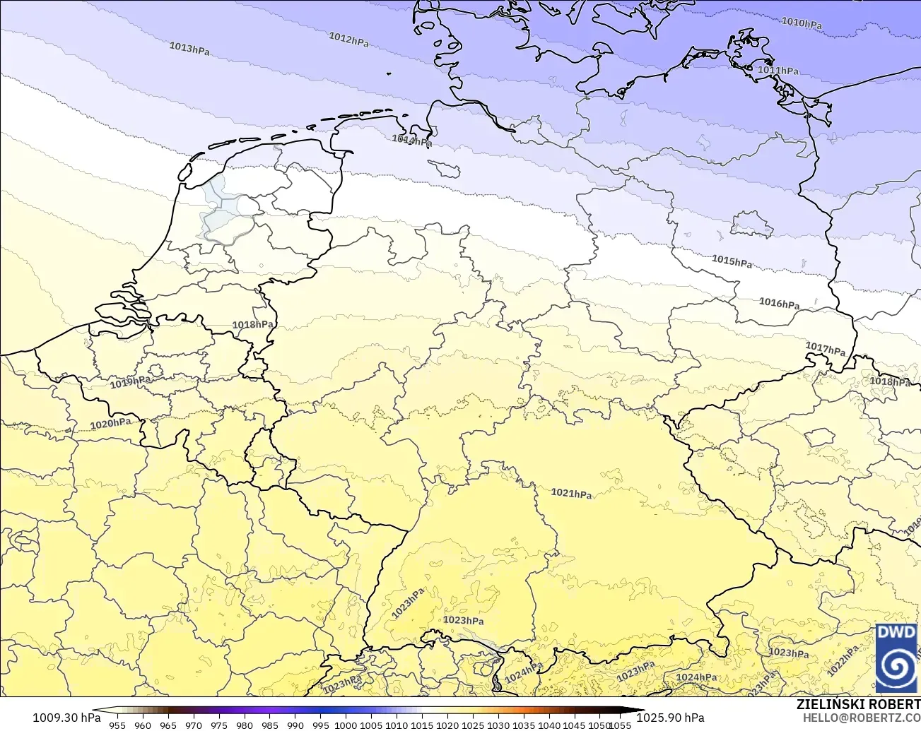 ICON Germany 2 km model - Germany, Pressure