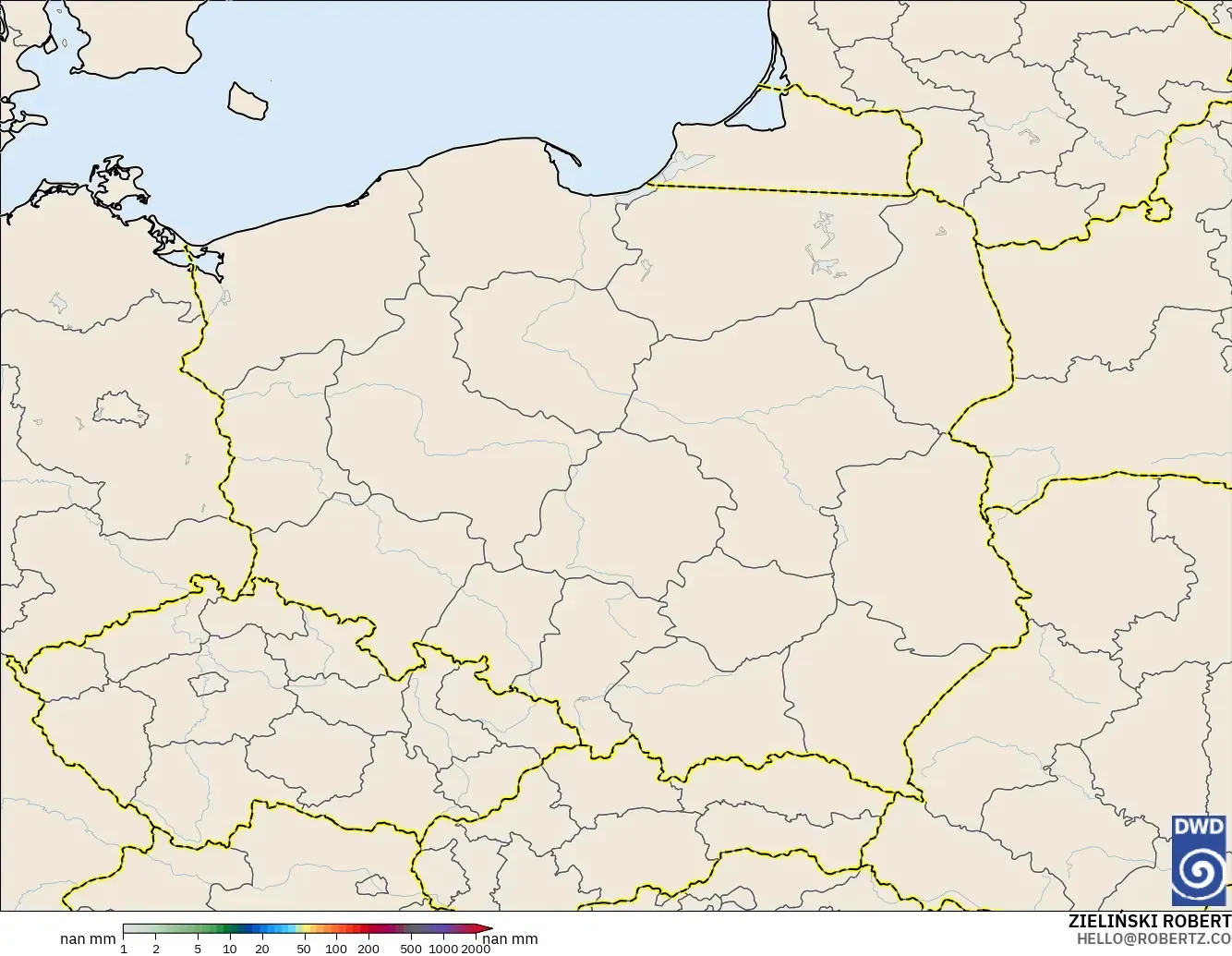 ICON Germany 2 km model - Poland, Precipitation Accumulation