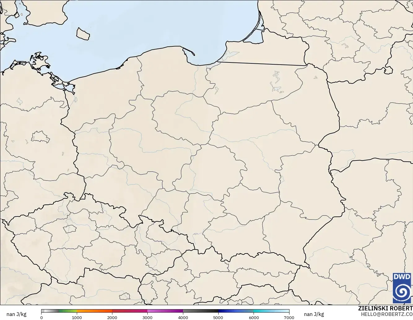 ICON Germany 2 km model - Poland, CAPE