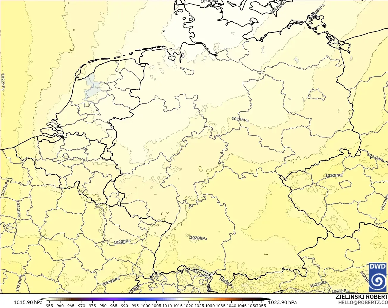 ICON Germany 2 km model - Germany, Pressure