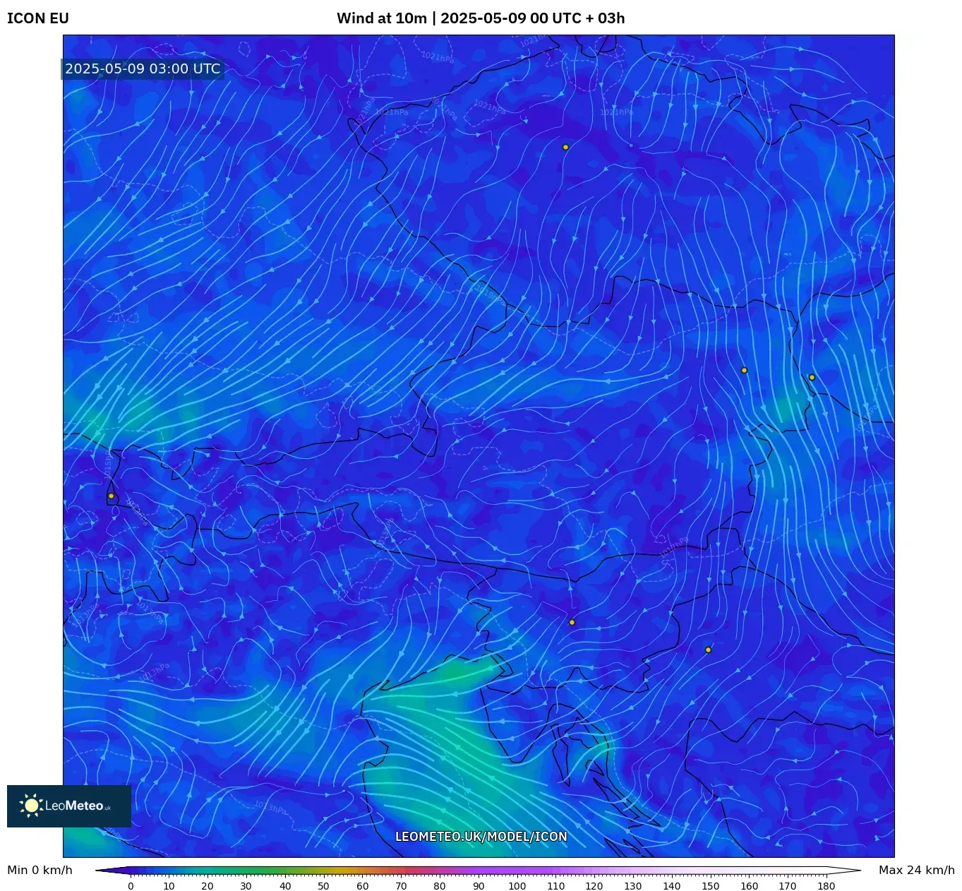 ICON - Austria, Wind at 10m ICON - Austria, Wind at 10m