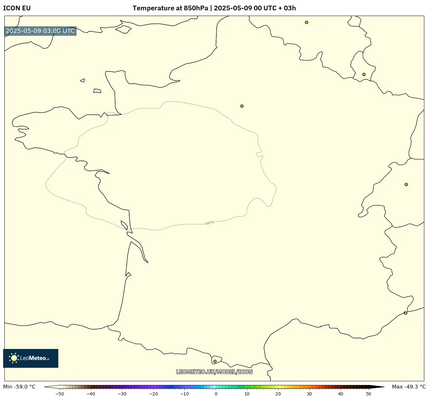 ICON - France, Temperature at 850hPa ICON - France, Temperature at 850hPa
