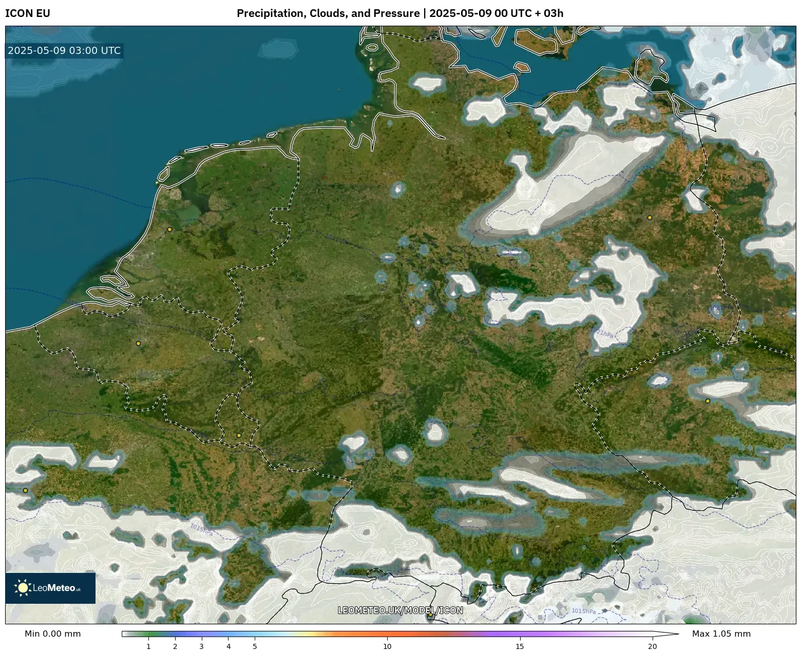ICON - Germany, Precipitation, Clouds, and Pressure ICON - Germany, Precipitation, Clouds, and Pressure