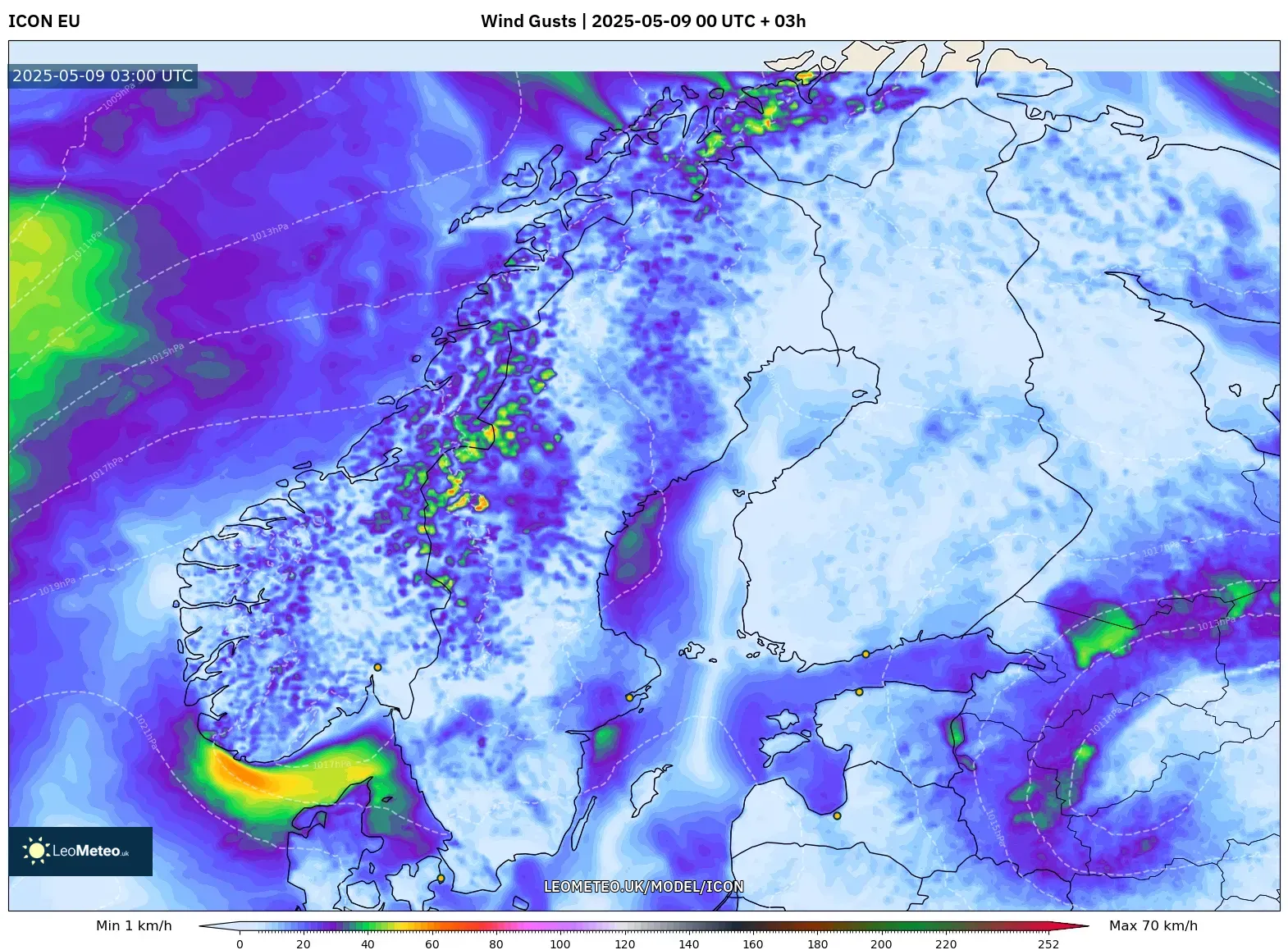 ICON - Scandinavia, Wind Gusts ICON - Scandinavia, Wind Gusts