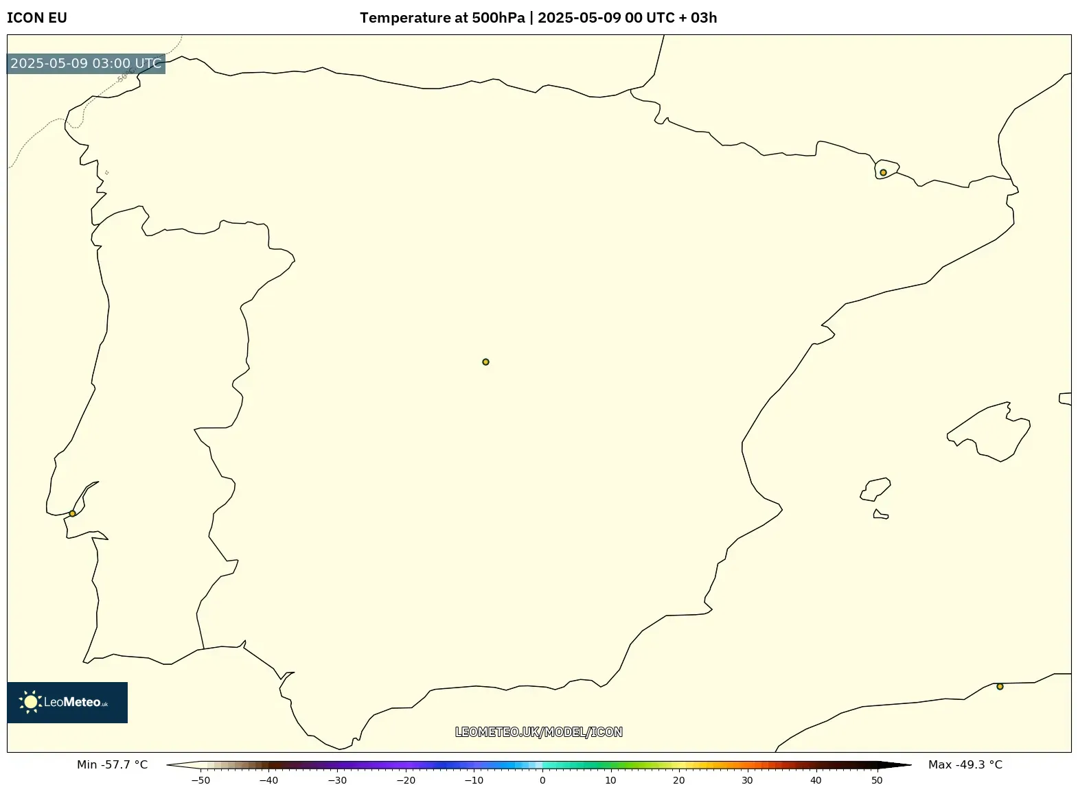 ICON - Spain, Temperature at 500hPa ICON - Spain, Temperature at 500hPa