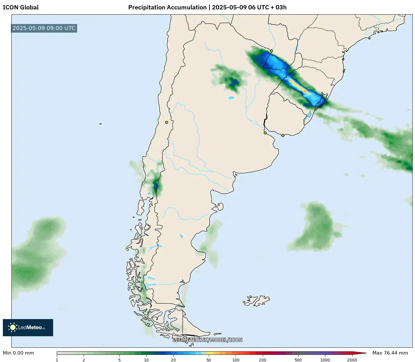 ICON - Argentina, Precipitation Accumulation ICON - Argentina, Precipitation Accumulation