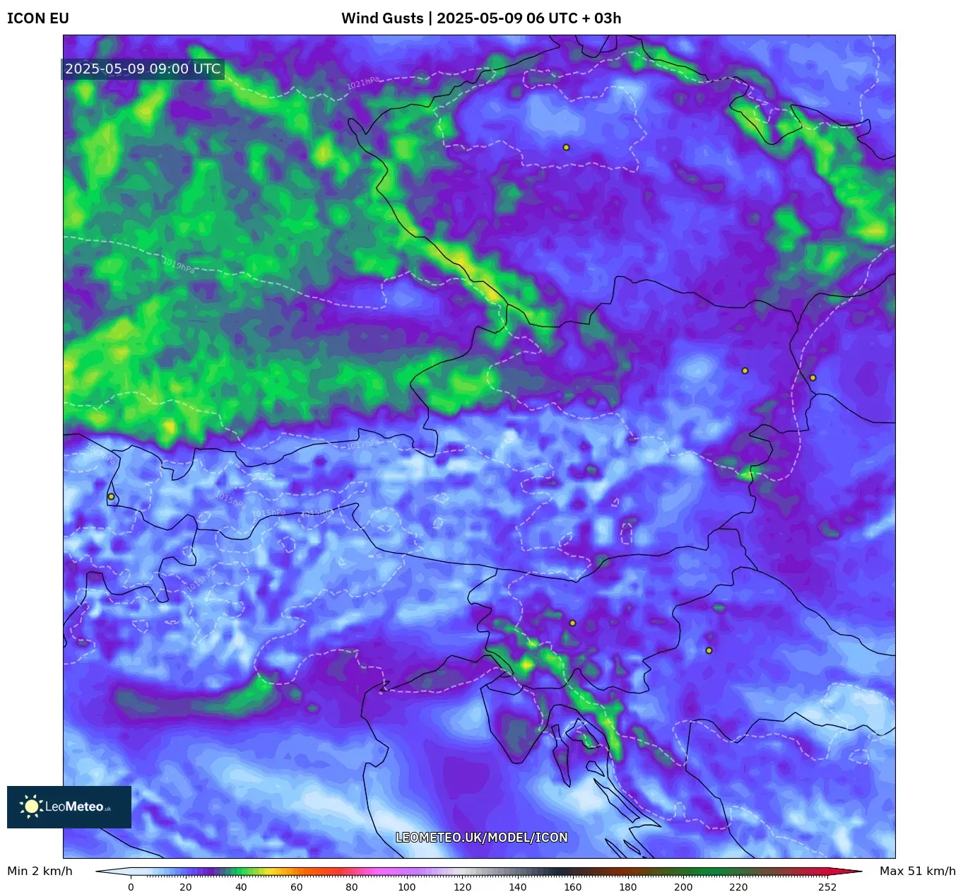 ICON - Austria, Wind Gusts ICON - Austria, Wind Gusts