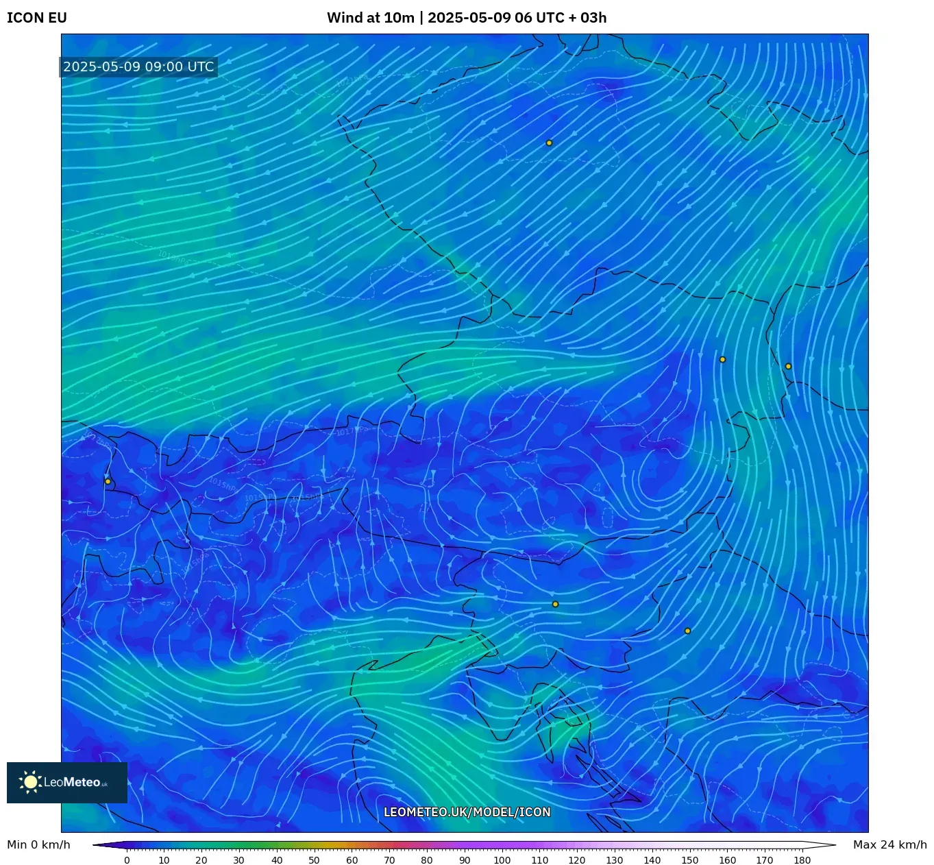 ICON - Austria, Wind at 10m ICON - Austria, Wind at 10m