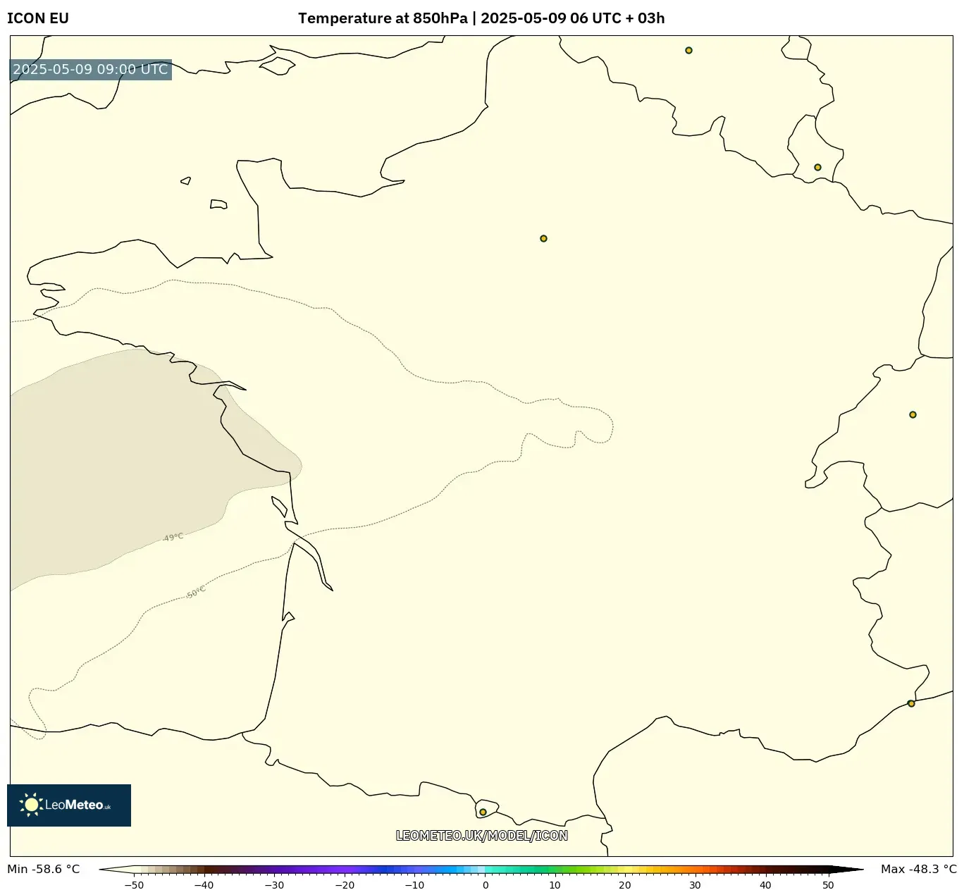 ICON - France, Temperature at 850hPa ICON - France, Temperature at 850hPa