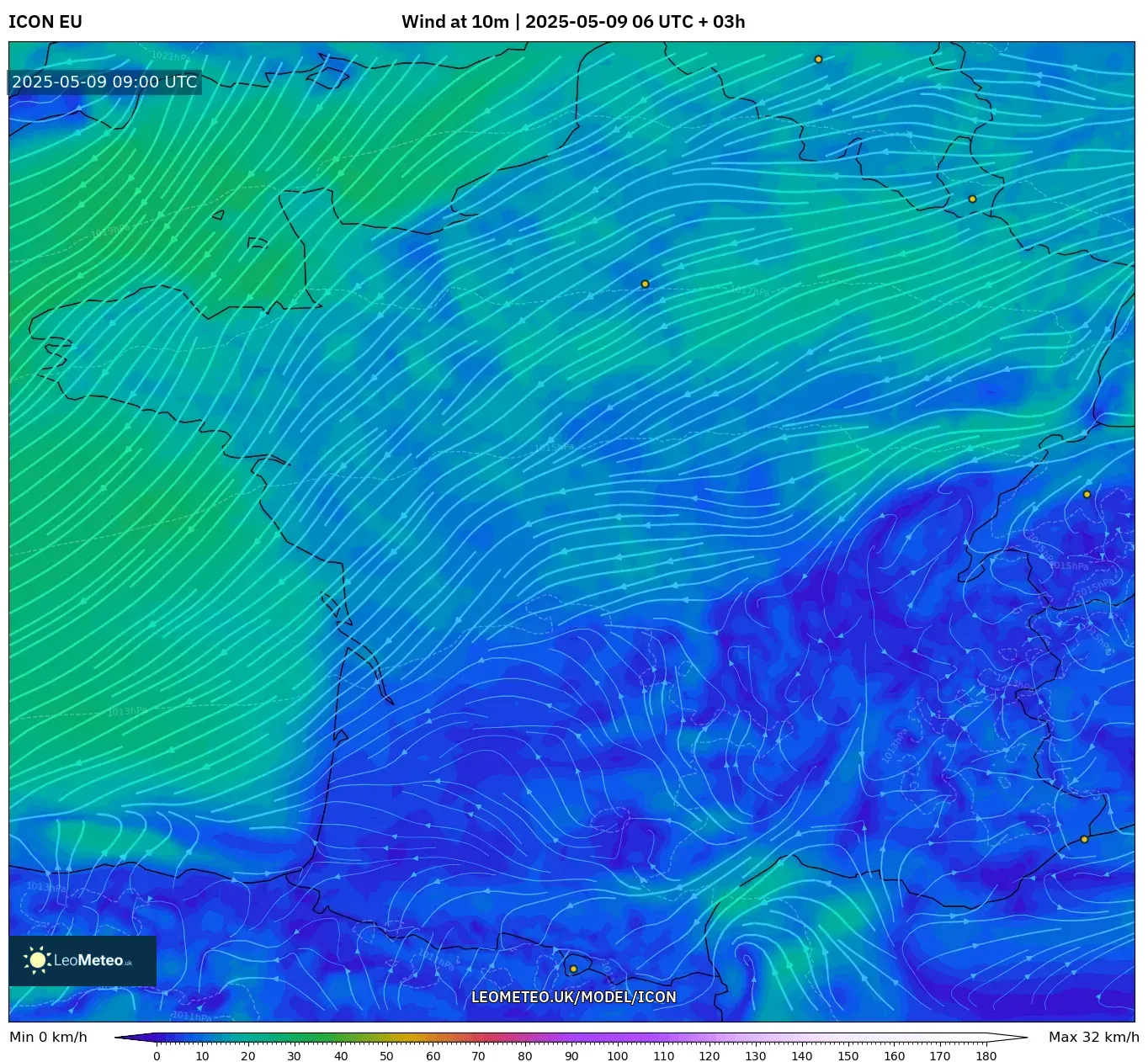 ICON - France, Wind at 10m ICON - France, Wind at 10m