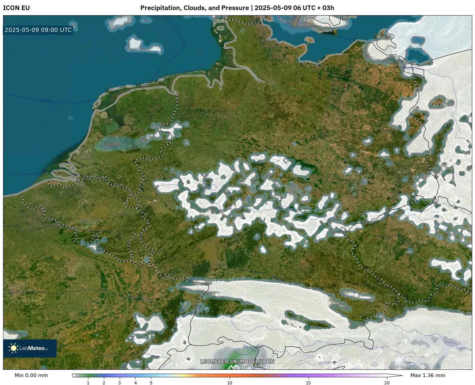ICON - Germany, Precipitation, Clouds, and Pressure ICON - Germany, Precipitation, Clouds, and Pressure