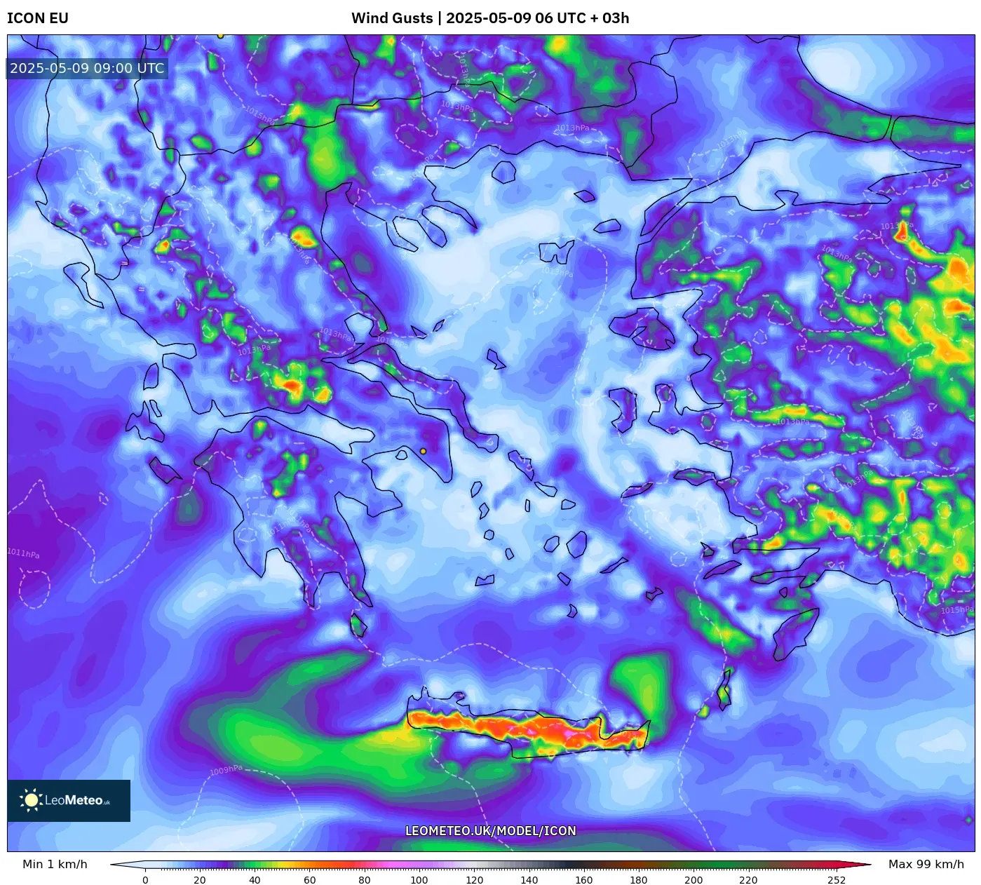 ICON - Greece, Wind Gusts ICON - Greece, Wind Gusts