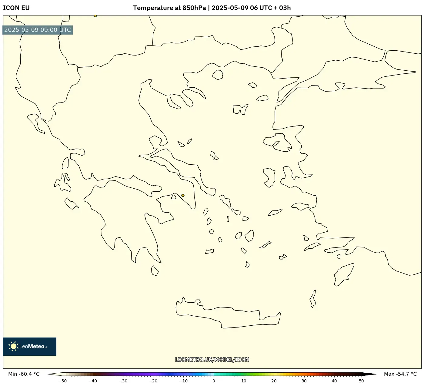 ICON - Greece, Temperature at 850hPa ICON - Greece, Temperature at 850hPa