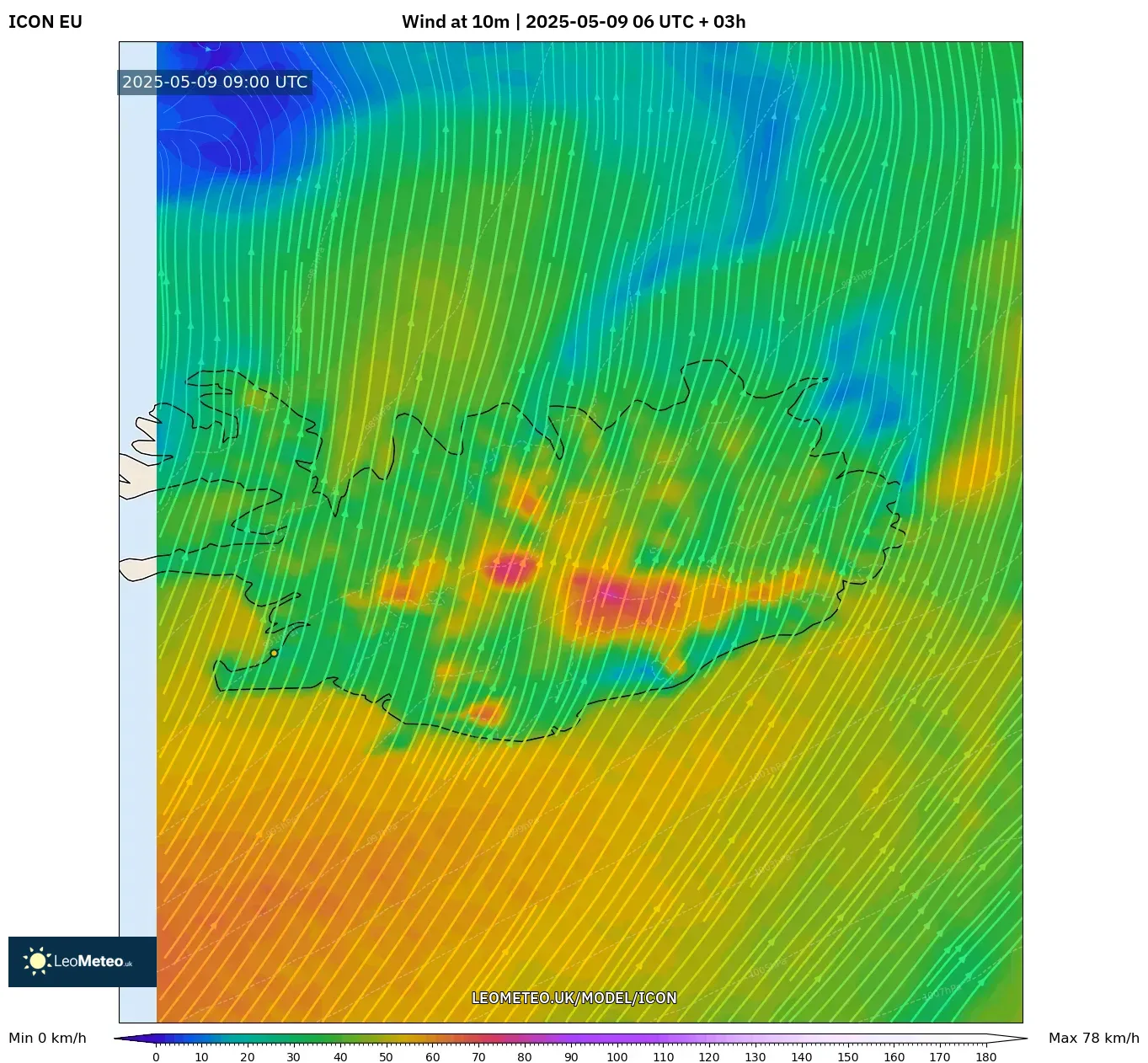 ICON - Iceland, Wind at 10m ICON - Iceland, Wind at 10m