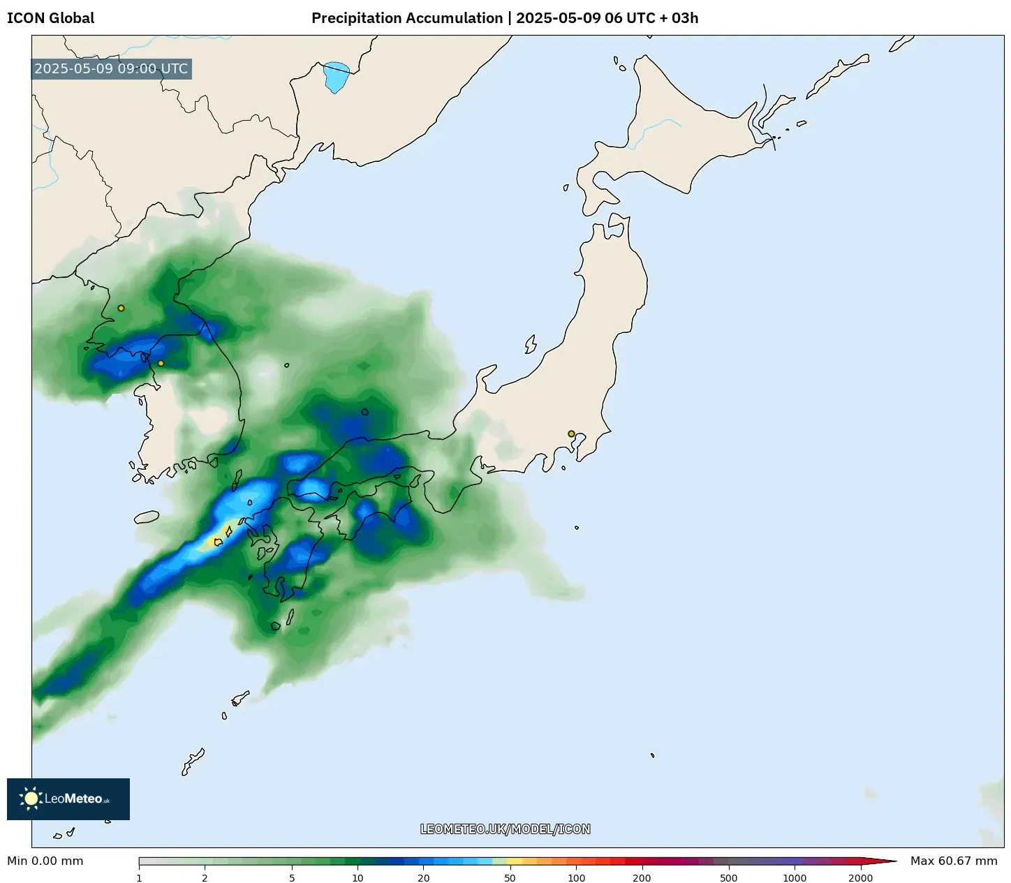 ICON - Japan, Precipitation Accumulation ICON - Japan, Precipitation Accumulation