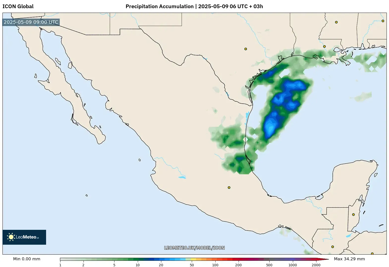 ICON - Mexico, Precipitation Accumulation ICON - Mexico, Precipitation Accumulation