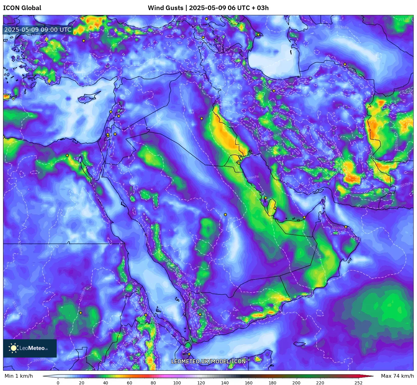 ICON - Middle East, Wind Gusts ICON - Middle East, Wind Gusts