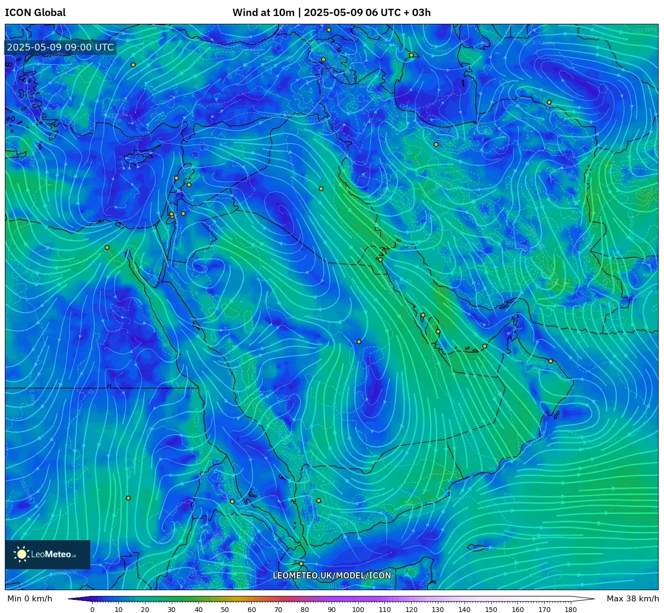 ICON - Middle East, Wind at 10m ICON - Middle East, Wind at 10m