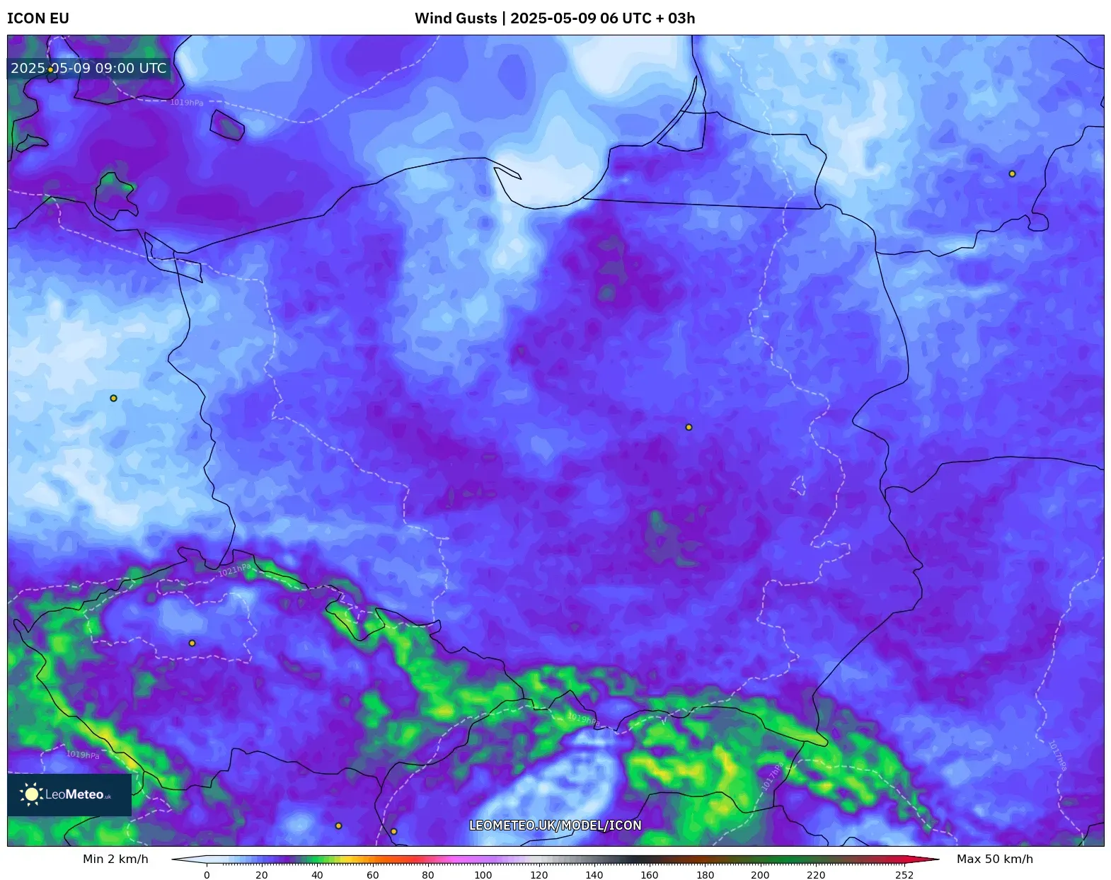 ICON - Poland, Wind Gusts ICON - Poland, Wind Gusts