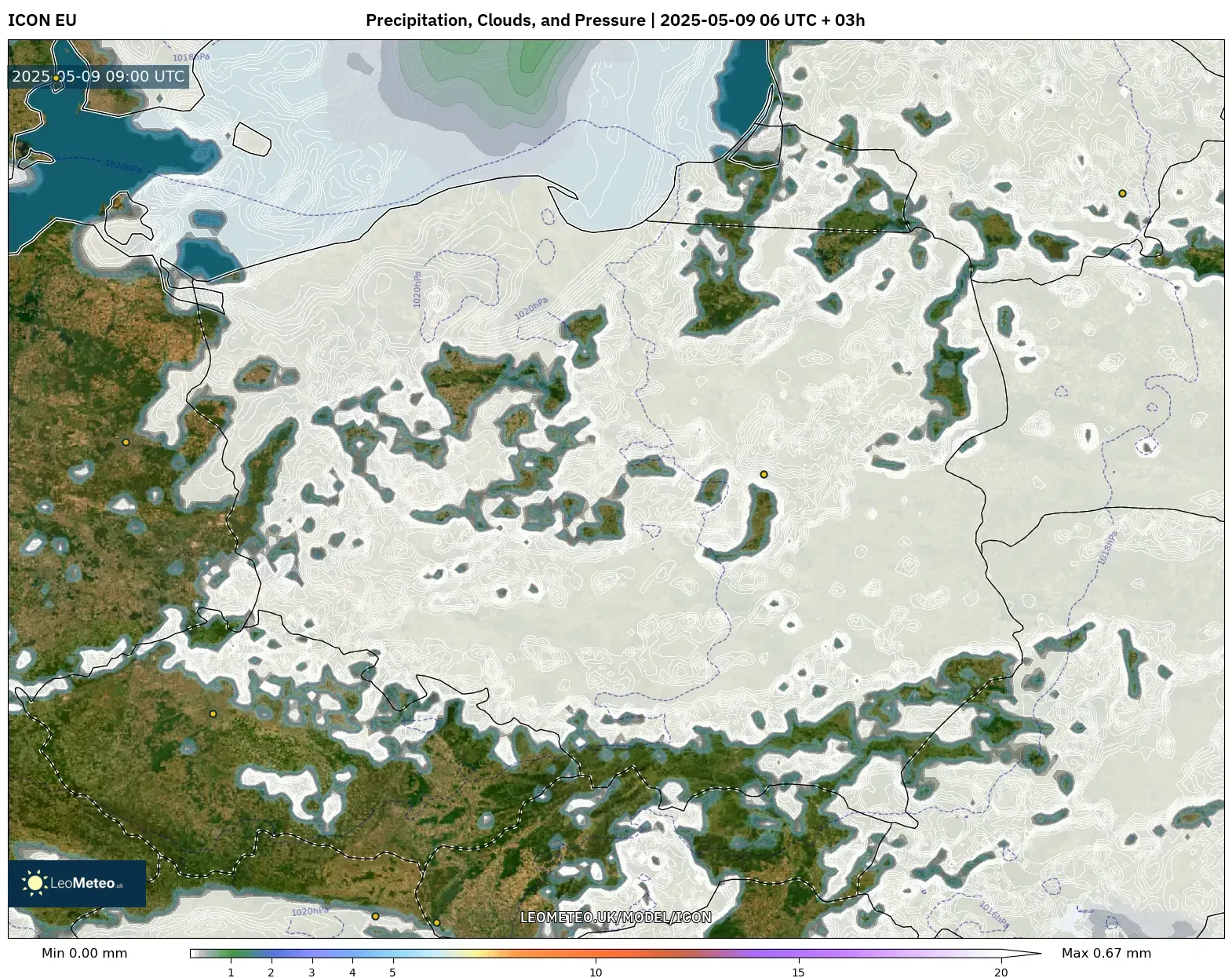 ICON - Poland, Precipitation, Clouds, and Pressure ICON - Poland, Precipitation, Clouds, and Pressure