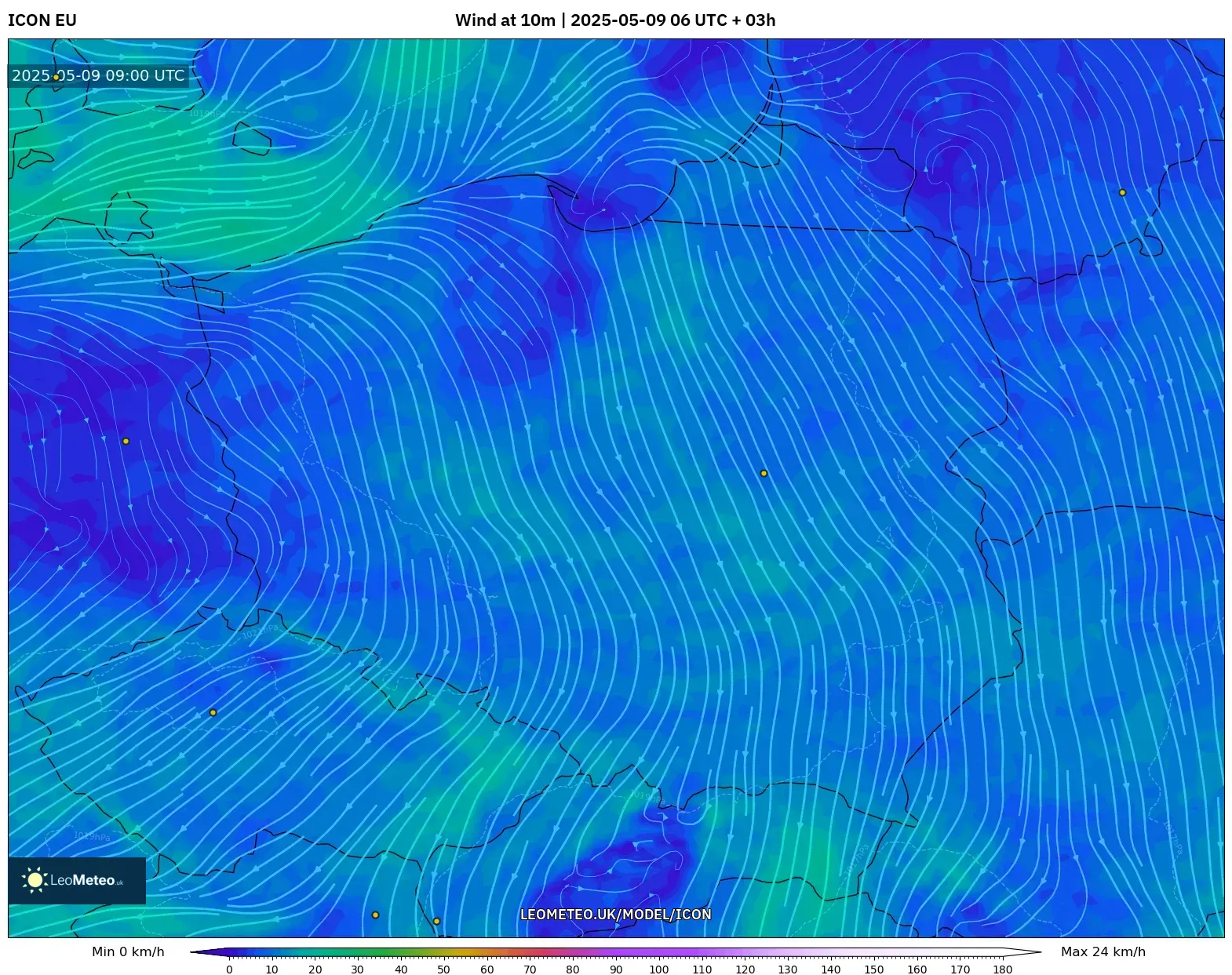 ICON - Poland, Wind at 10m ICON - Poland, Wind at 10m