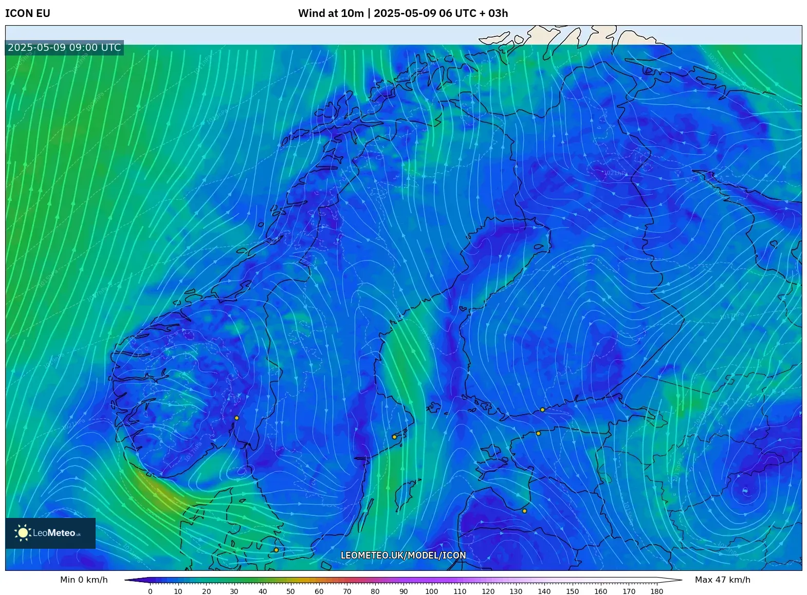 ICON - Scandinavia, Wind at 10m ICON - Scandinavia, Wind at 10m