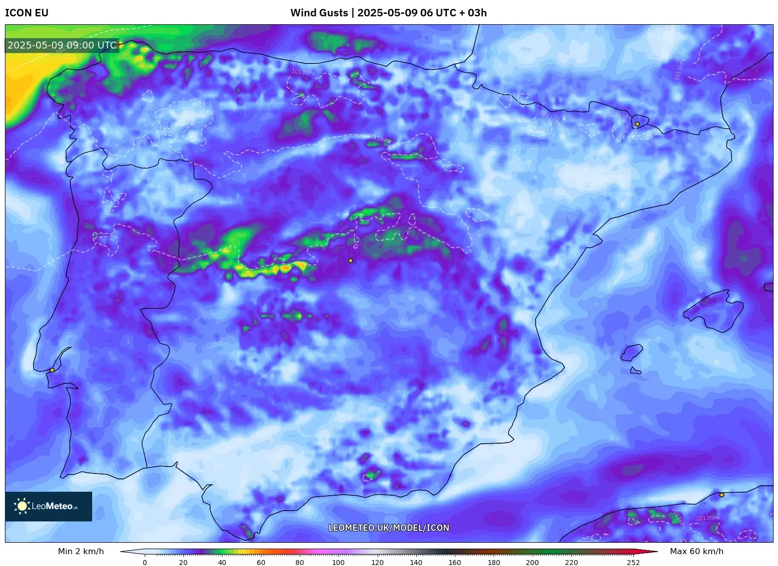 ICON - Spain, Wind Gusts ICON - Spain, Wind Gusts