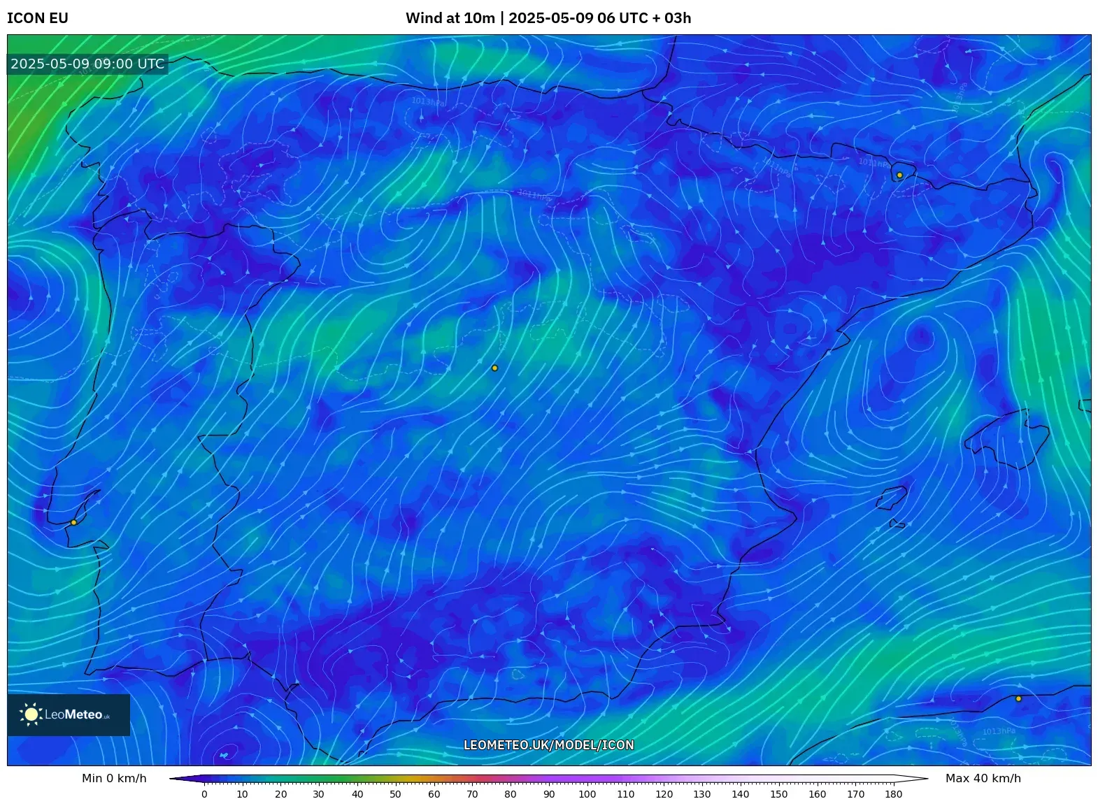 ICON - Spain, Wind at 10m ICON - Spain, Wind at 10m